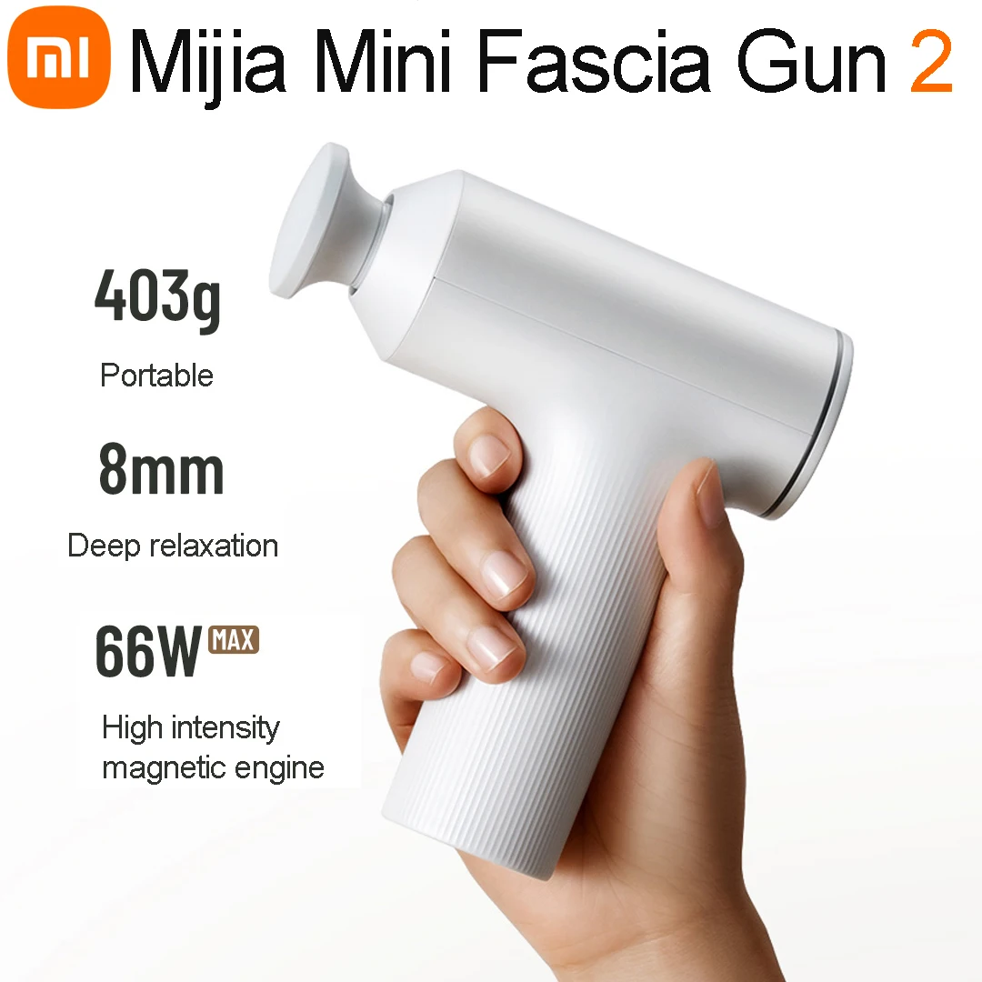 

XIAOMI Mijia Mini Fascia Gun 2 Portable Muscle Massage Gun 18kg Thrust Brushless Silent Motor 3 Massage Heads Relax the Body