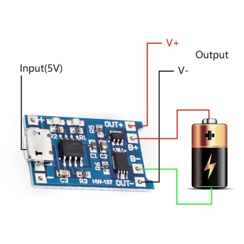 1p/3pcs/5pcs/10pcs 1A 18650 Lithium Battery Protection Board Type-c/Micro/Mini USB Charging Module TP4056 With Protection Module