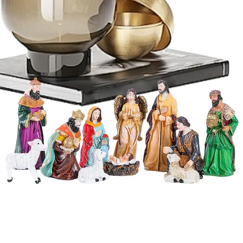 

Nativity Scene Set Christmas Nativity Scene Statue Decor Resin Material Decoration Tool For Living Room Shop Bedroom Study Room