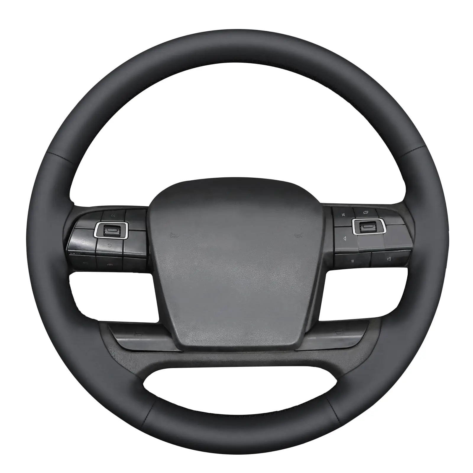 

Black Hand-Stitched Synthetic Leather Steering Wheel Cover For Volvo VNL, VNR, FM, FH 2017–2025 DIY Installation