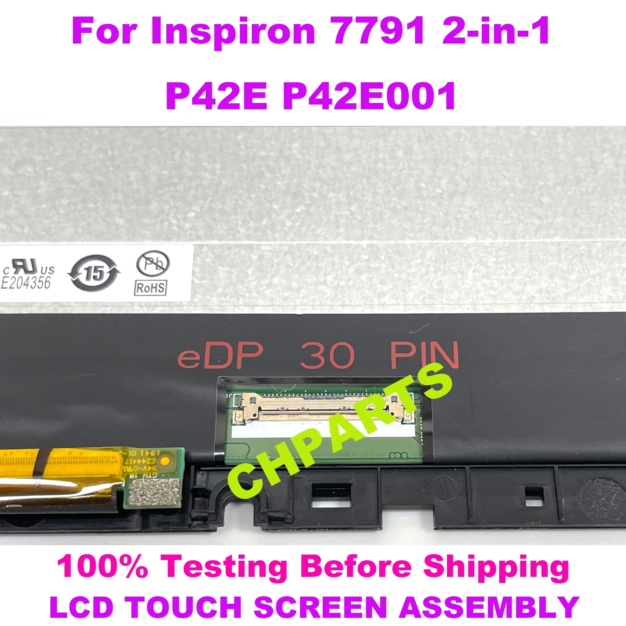 Imagem -03 - Fhd 1080p Lcd Tela de Toque para Dell Inspiron 7791 2-em1 P42e P42e001 Painel de Montagem de Substituição do Portátil Display 17.3