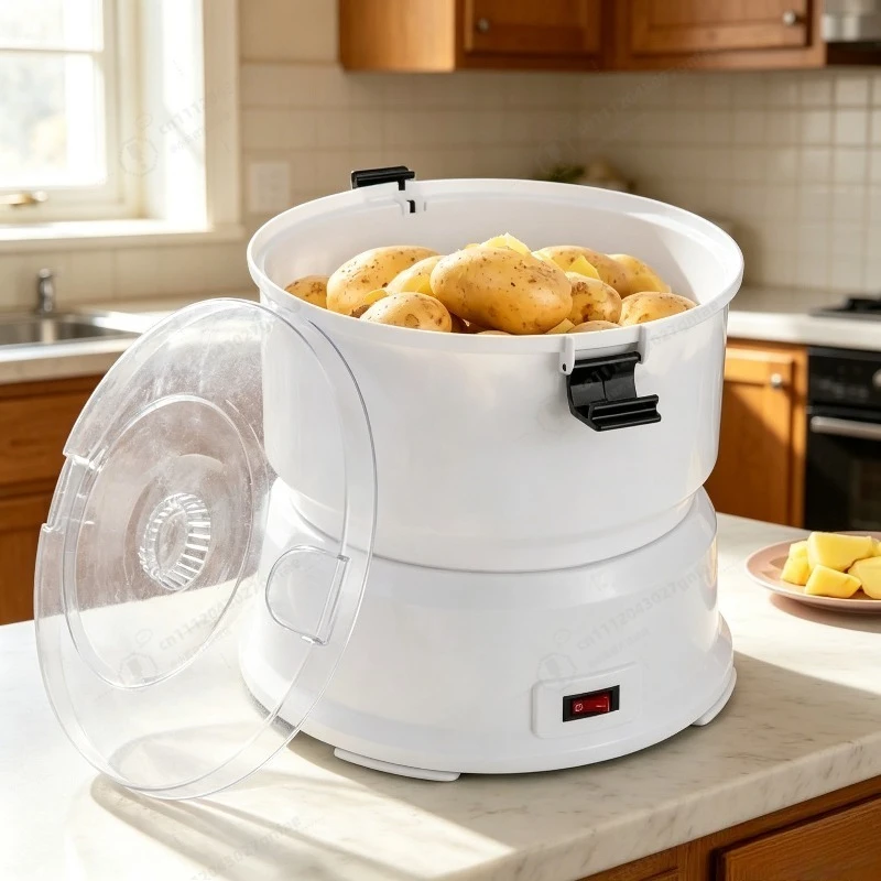 White AOT-P01 85W Electric Potato Peeler Potato Peeling Machine European Standard For Kitchens Restaurants Fast Food Stores