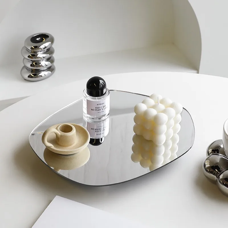 Ins Creative Light Luxury Acrylic Tray Set Mirror Panel Photography Decoration Storage Ornament