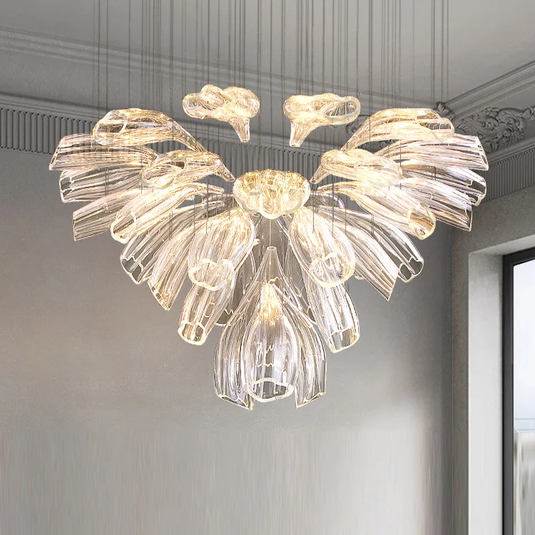 

Light luxury, post-modern simple living room lamp designer, creative crystal ring, dining room, bedroom, villa chandelier