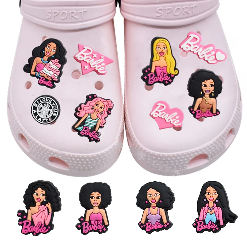 Miniso Barbie Rubber Schoen Bedels Voor Crocs Cartoon Barbara Millicent Roberts Charmante Diy Crocs Jibitz Groothandel