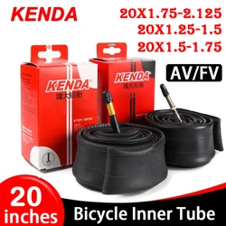 KENDA Bicycle Inner Tube 20 inches 20x1.25/1.5 20x1.5/1.75 20x1.75/2.125 AV/FV Butyl Rubber MTB Road Bike Tyre Bicycle Parts