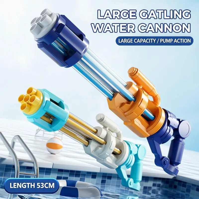 Gatling Water Gun Large Capacity Pull Out Water Soaker Blaster for Adults Kids Outdoor Beach Pool Party
