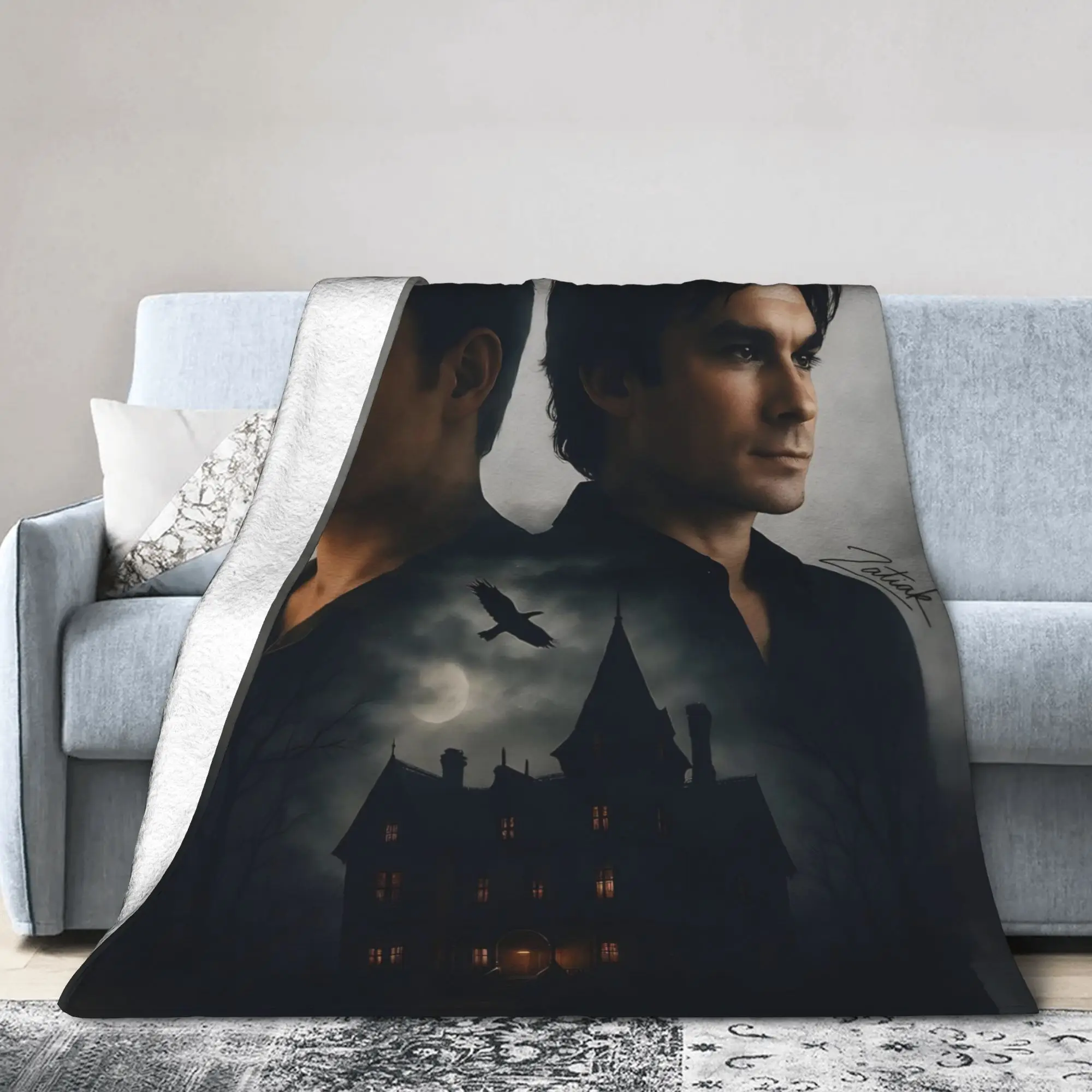 بطانية ناعمة للأطفال مزخرفة جاكوب بطانية رمي سوداء مفرش سرير من الفلانيل لكرسي الأريكة غطاء سرير أريكة جرافيك