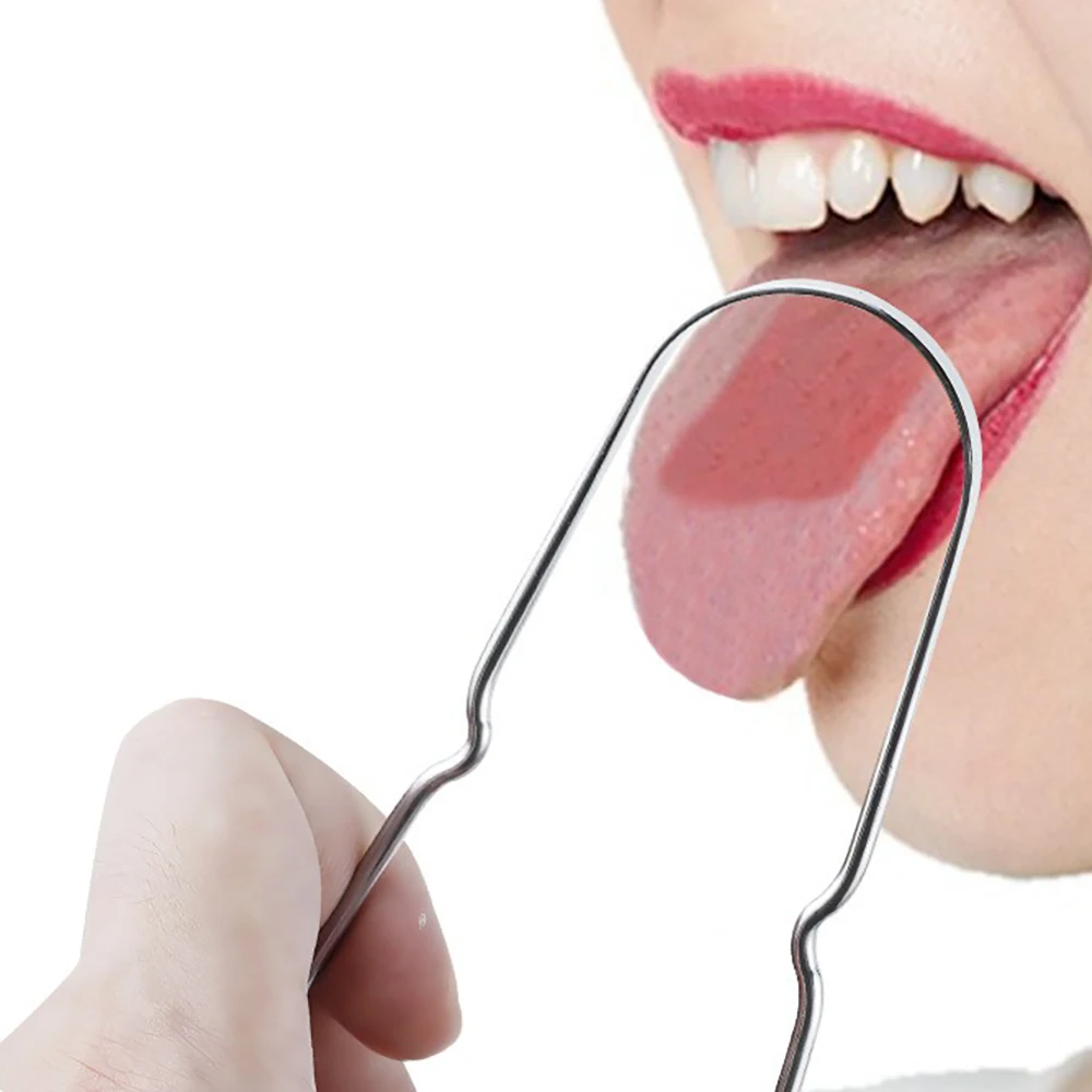Stainless Steel Tongue Scraper, controllable contact area helps clear accumulated thin layers on the tongue surface steadily