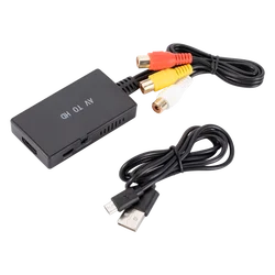 Adapter zgodny z AV/RCA na HDMI do telewizorów DVD HD STB kompatybilny z konwerterem wideo AV S-VIDEO PS2/PS3, 720P / 1080P