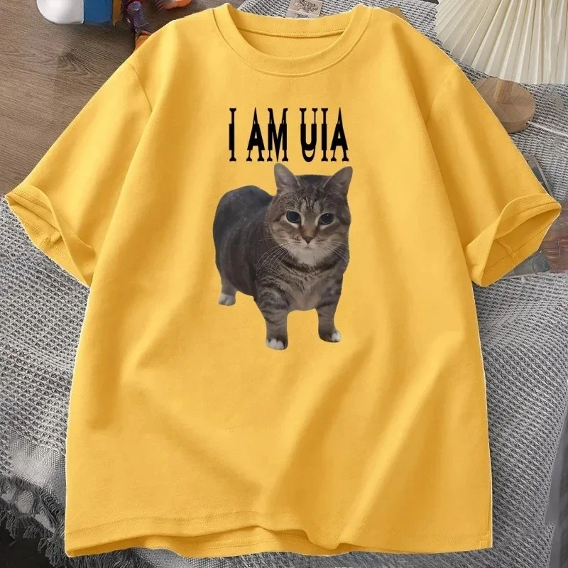 Camiseta I Am Uia Cat para mujer camiseta de manga corta con cuello redondo y music de الهيب هوب camiseta غير الرسمية الفقرة muje