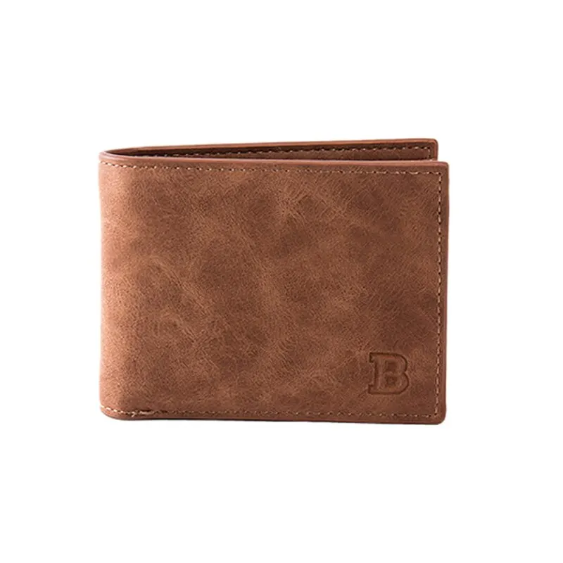 Mens Short Wallet Fashion Light Face Soft Leather Mens Horizontal Multifunctional Wallet