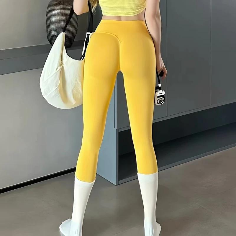 Hohe Taille Damen Yoga Übungshose Hohe Elastizität Hüftheben Fitness Training Yogahose Bequeme Leggings – Detail 10