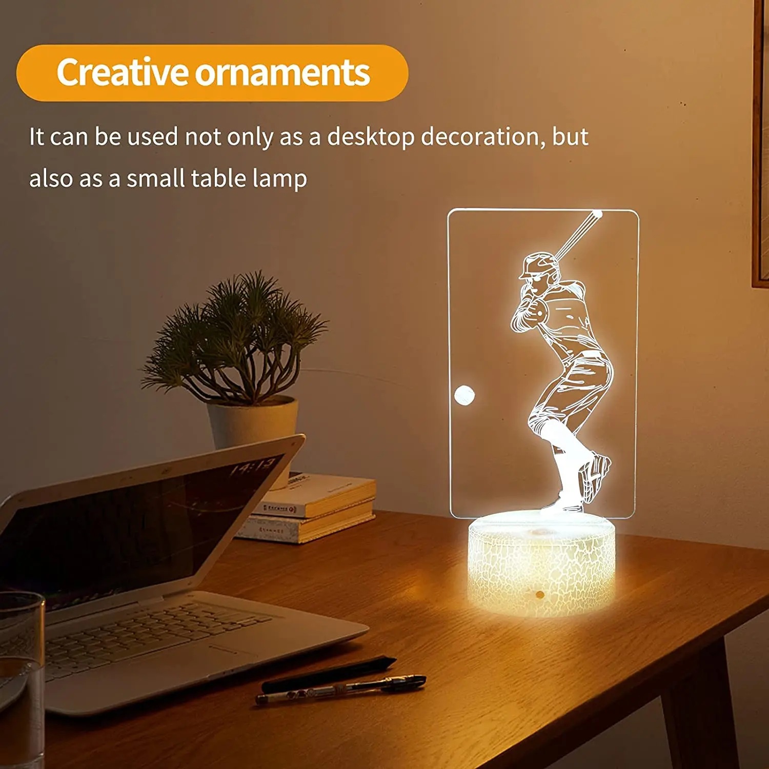 3D Illusion Baseball Tisch Lampe Für Home Zimmer Dekor Touch Fernbedienung LED Lichter Urlaub Geschenk Nacht Lichter