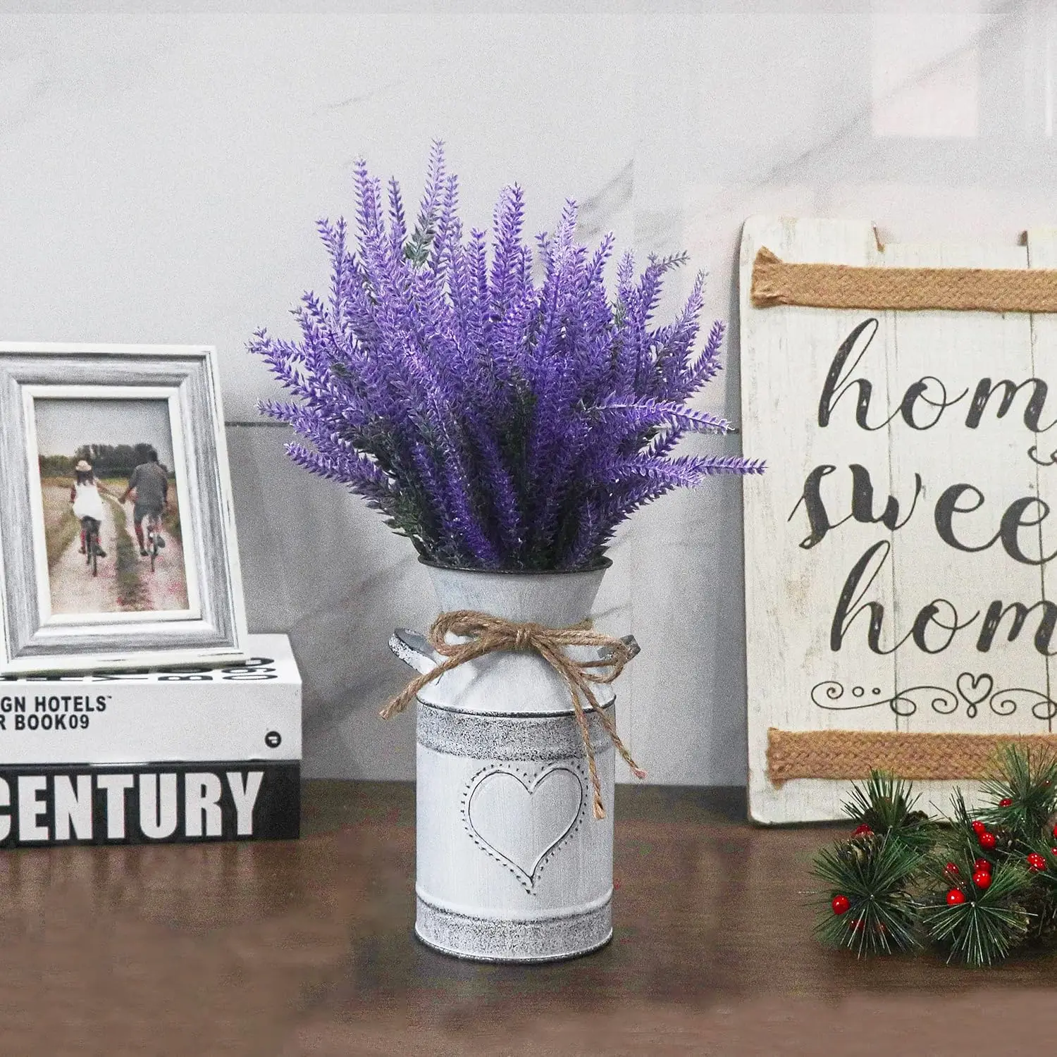 Vintage Galvanized Milk Can Flower Vase with Handle for Home Office Decor 7.5 Inch, Customized