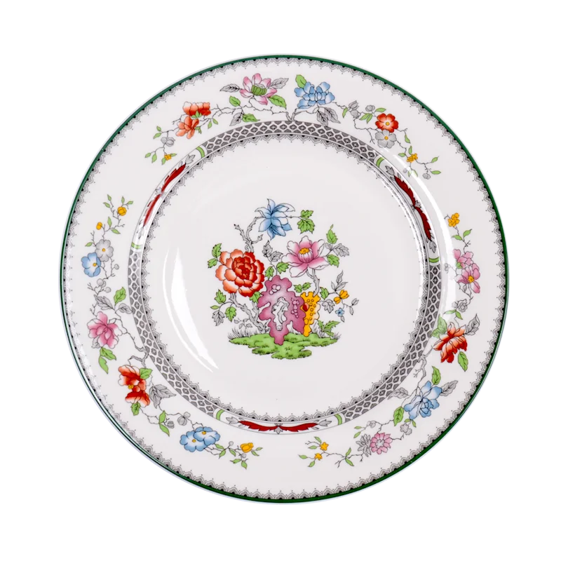 English Rose Tale, Glaze in Color Ceramic, Western Food Plate Decoration, Soup Plate, Rice Bowl, Plate