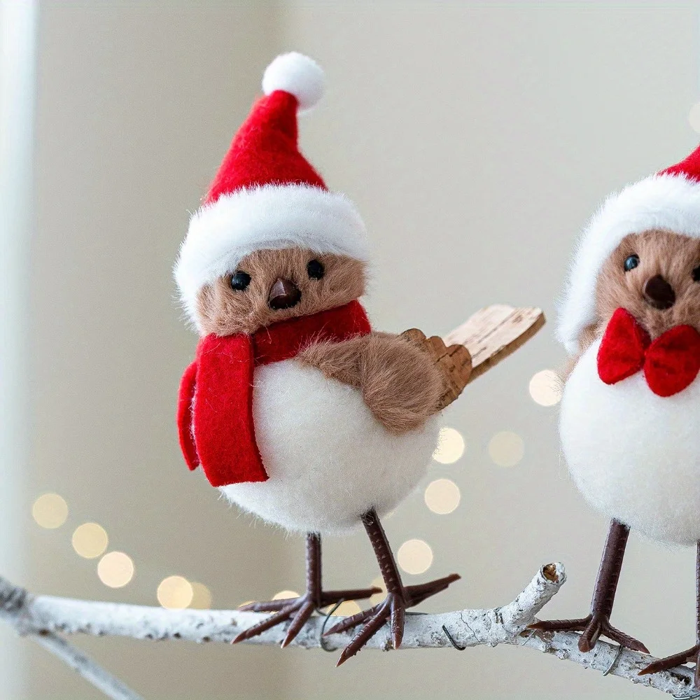 Roter Schal Schaumstoff Weihnachtsvogel Baumschmuck Anhänger Heimdekoration Festliche Winterdekoration Niedliches Neuartiges Party-Geschenk-Accessoire – Detail 9