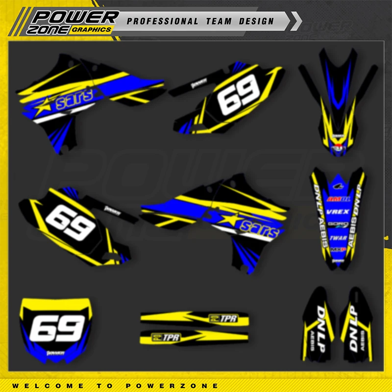

PowerZone Custom Team Graphics Backgrounds Decals Stickers Kit For YAMAHA YZF450 2010 2011 2012 2013 Motorcycle Decals 05