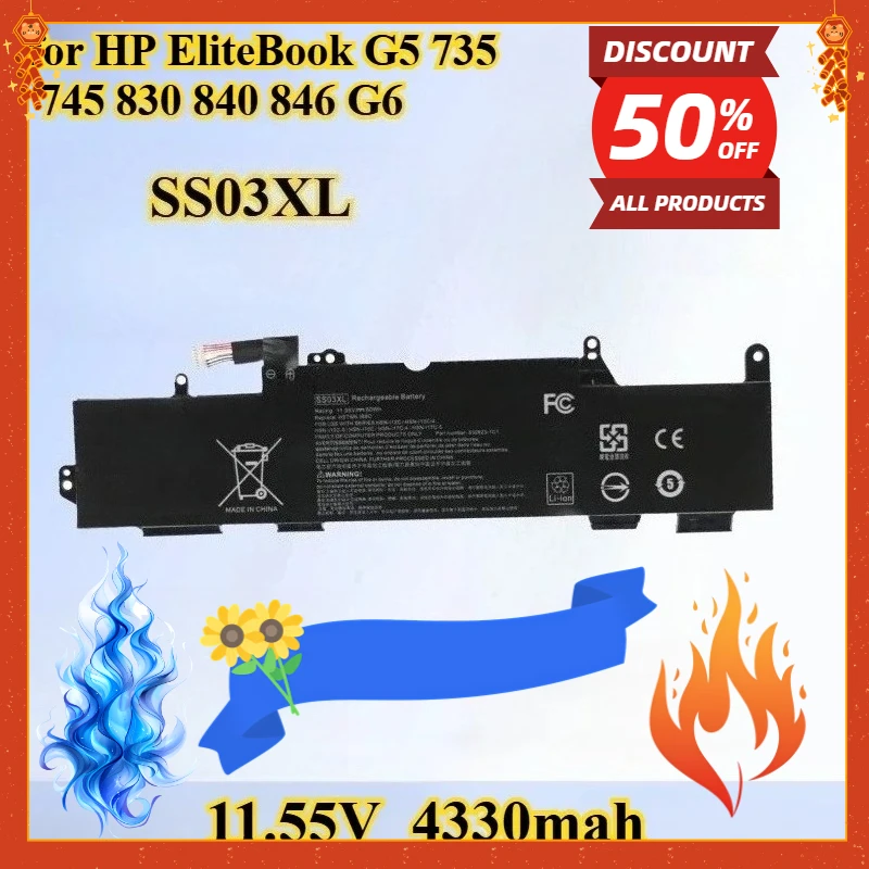 

11,55 В 50 Втч SS03XL для ноутбука ZBook 14U Аккумулятор для ноутбука HP EliteBook G5 735 745 830 840 846 G6 HSN-I16C HSN-I17C HSN-I12C HSN-I13C