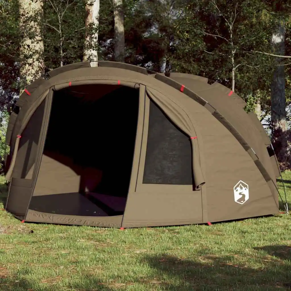 Angeltent für 4 Personen, olivgrün, wasserdicht, tragbares, faltbares Campingzelt für Familien, UV-Schutz-Vordach