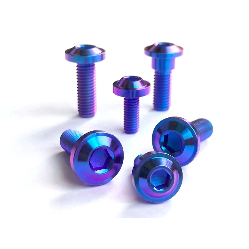 6Pcs Titanium Alloy Hex Screw Bolts M8*24 M6x16mm Blue Puple GR5 Motorcycle Car Bicycle Scooter Brake Disc Caliper Engine shell