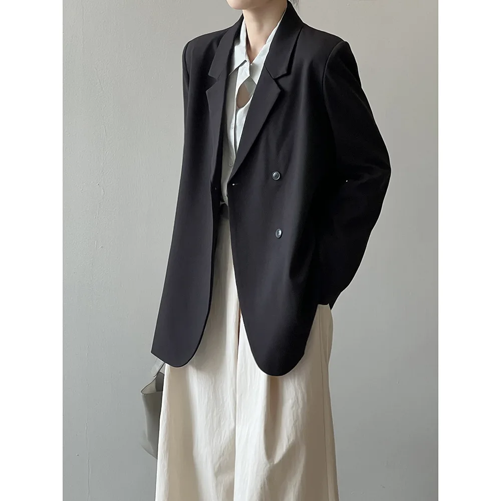 3-A127  Words Double Irregular Back Split Suit Jacket Women's 2024 Autumn Newgh-end Top 82120