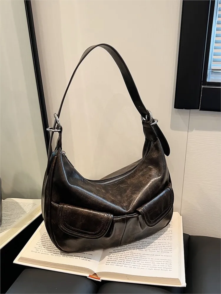 JIAERDI-Bolso de hombro Retro para mujer, Bolsa informal elegante con bolsillo para las axilas, bolso de mano Y2k para chicas calientes, novedad de otoño