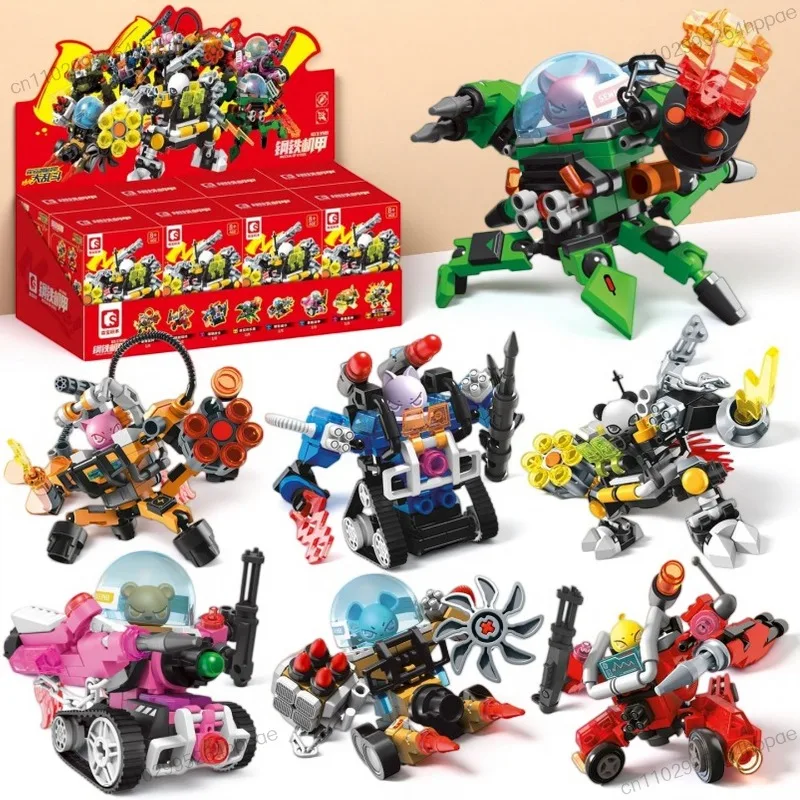 SEMBO BLOCK 103398 Animal Armor Battle Armed Minifigure Weapons Educational Assembling Model Building Blocks Toys for Boys