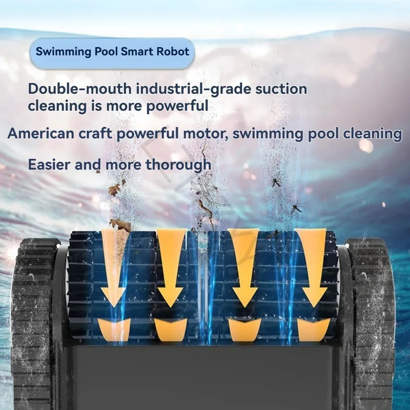 Máquina de Sucção de Esgoto para Piscinas Totalmente Automática, Robô de Limpeza Subaquática, Dispositivo de Limpeza de Tartaruga Aquática Sem Fio de Longo Alcance