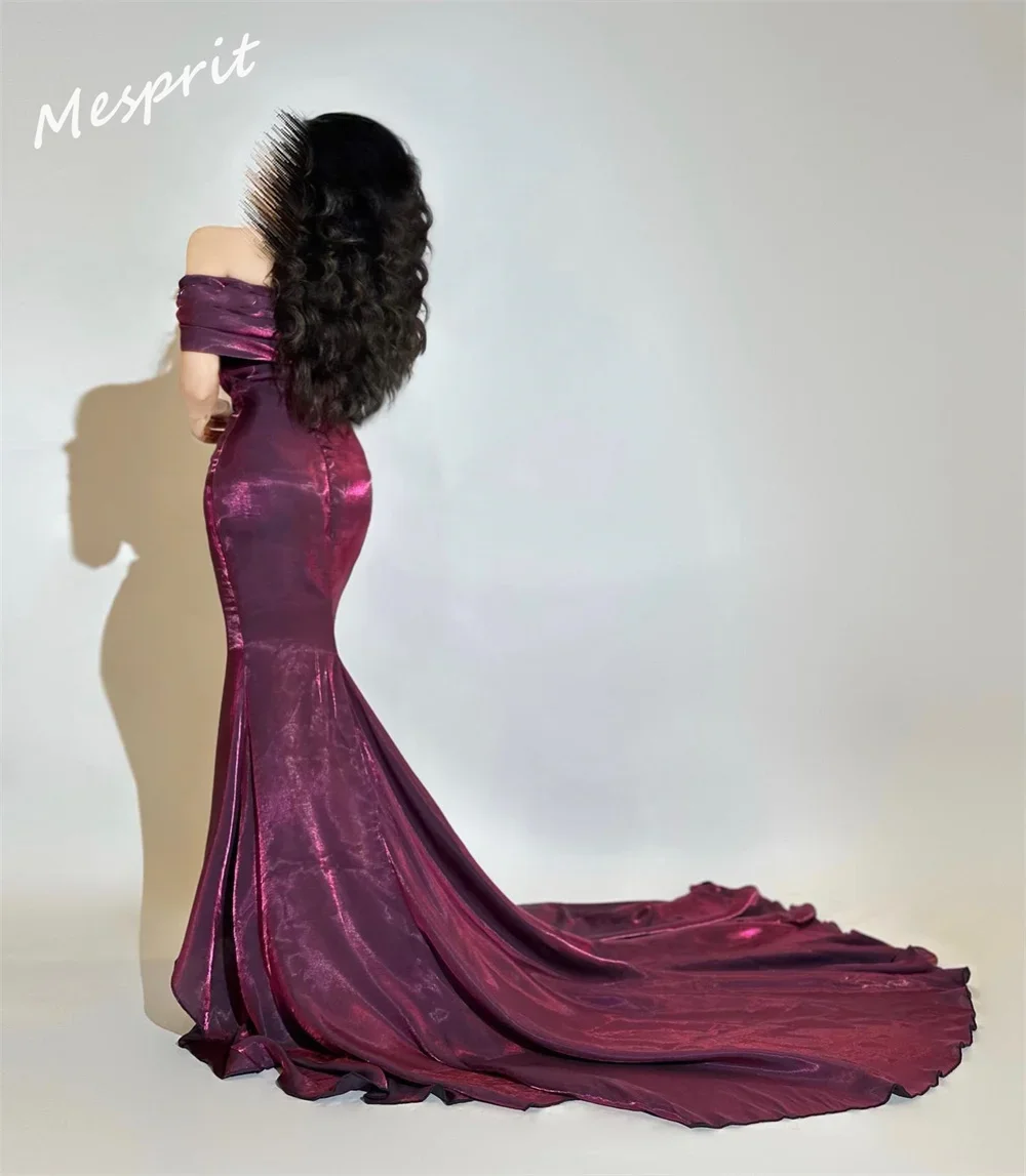 Vestido de noche de sirena con hombros descubiertos, exquisito vestido de graduación, abrazando, terciopelo fruncido, personalizado