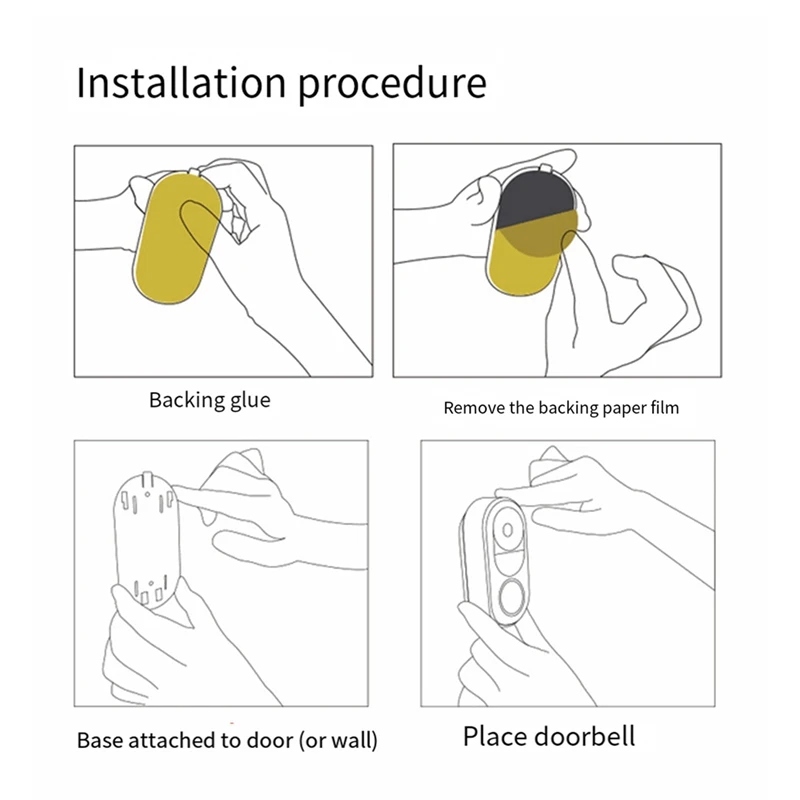 Беспроводная видеокамера дверного звонка, разрешение 640X480, удаленный мониторинг безопасности, 90 °   Угол обзора, прочное подключение Wi-Fi