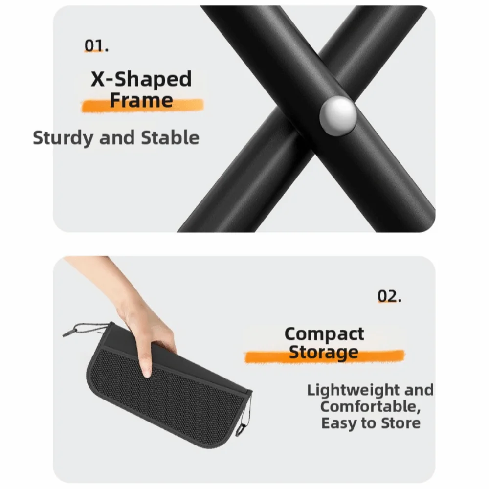 Foldable Camping Seat Stool Lightweight Easy Carry Mini Stool Bag High Load-Bearing Waterproof Compact Travel Stool Hiking Trip