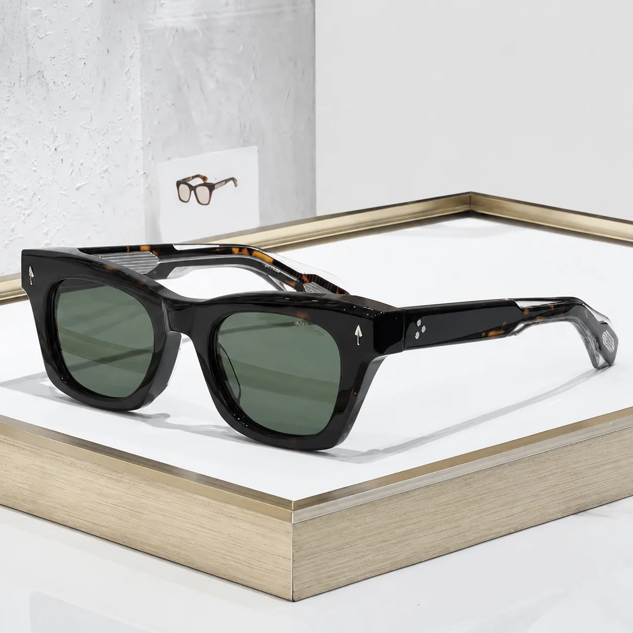 Dearan 10th Anniversary Luxury Retro Sunglasses Exquisite Cat Eye Thick Acetate Handmade UV400 Neutral Glasses
