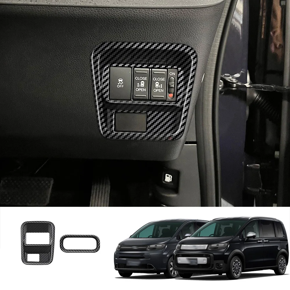 RHD voor Honda Freed Air/Crosstar 2024 2025 ABS Koolstofvezel Auto Koplamp multifunctionele Schakelaar Cover Trim innerlijke Accessoires