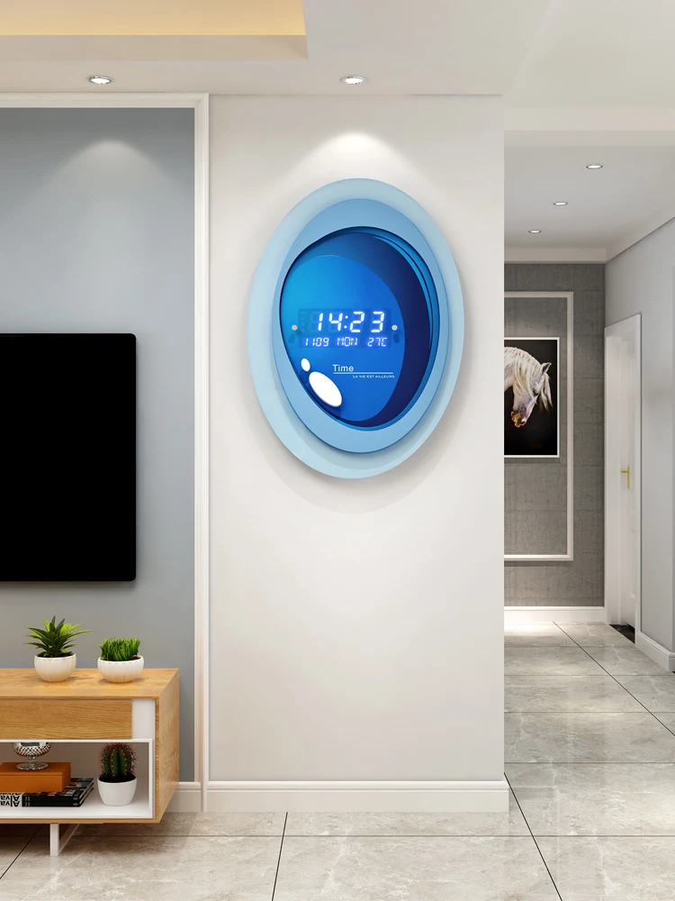 Perpetual calendar 2022 new electronic clock hanging wall living room wall clock simple modern home fashion creative clock