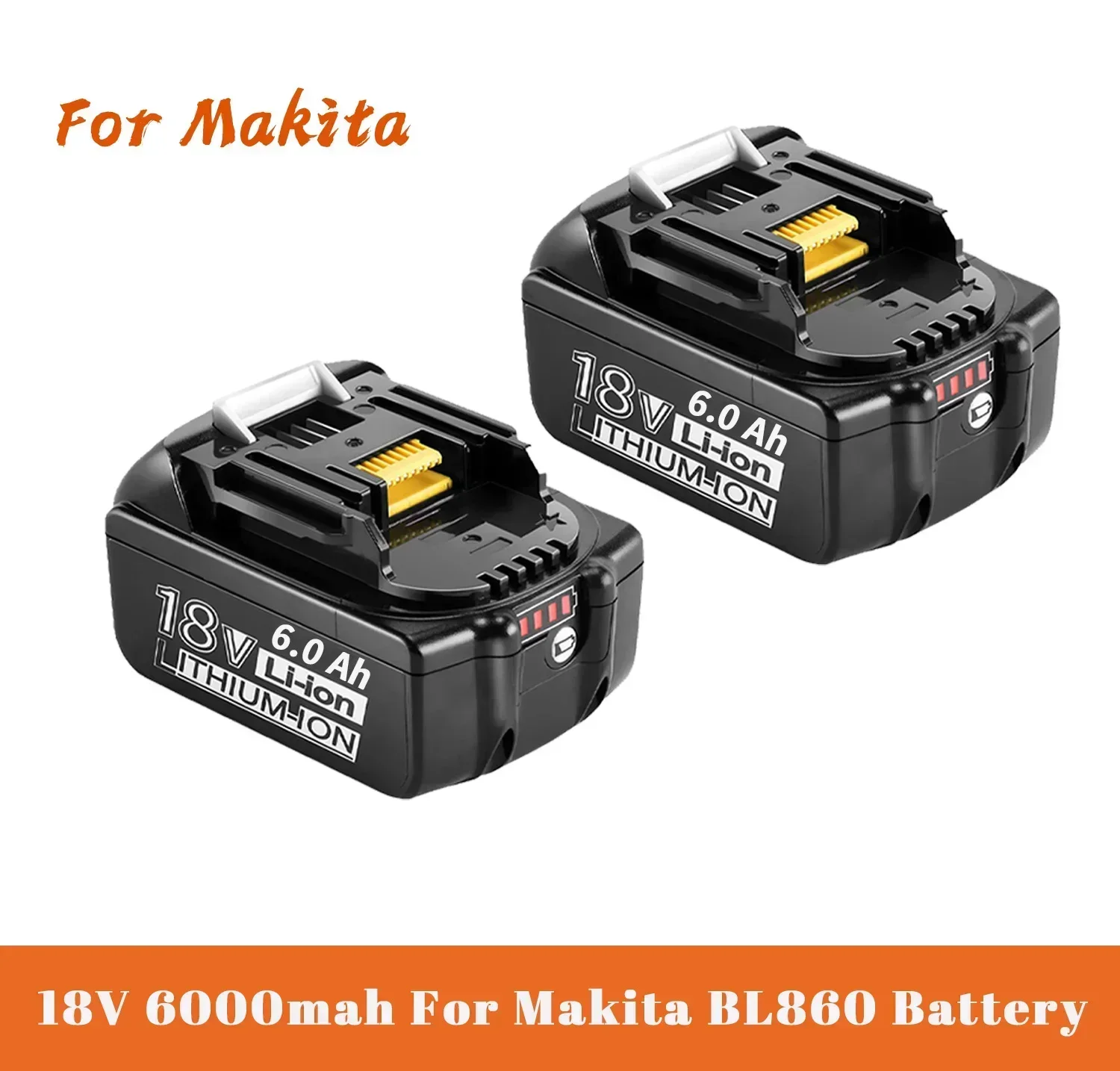 

18V 6.0Ah Battery BL1850 BL1860B BL1860 BL1840 LXT Lithium‑Ion For Makita 18V Power Tools BL1840B BL1830 194205-3 LXT-400