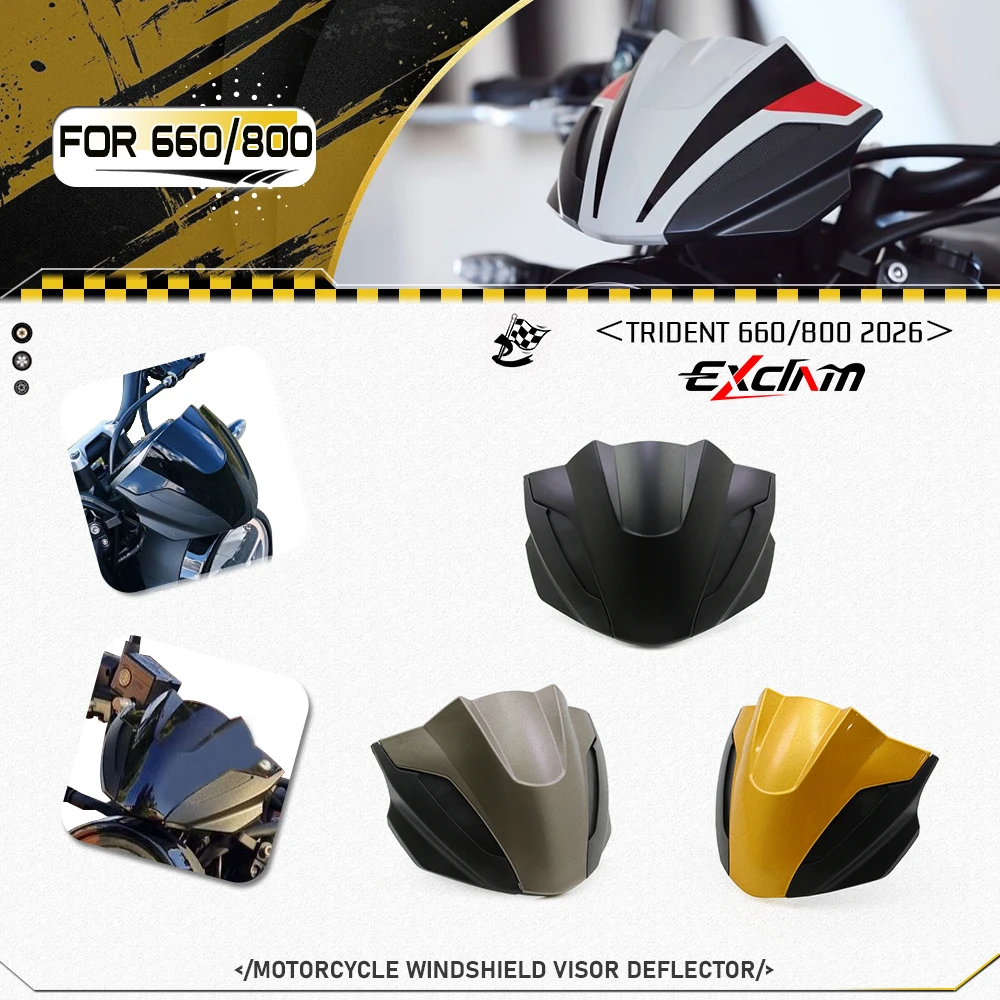 Image of Für TRIDENT 660 Trident800 2026 Motorräder Sport-Touring Windschutzscheibe Windschild Visier Deflektor