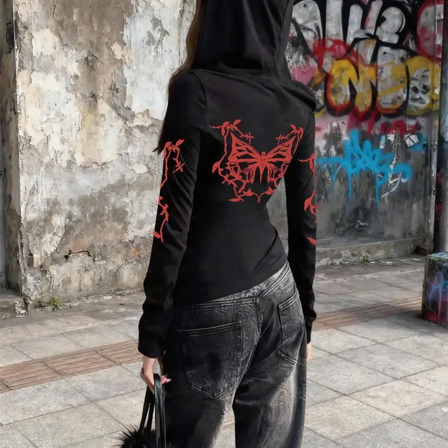 

Новинка Весна 2026: Классический дизайн, готический стиль, бархатная ткань, мягкая текстура, худи с длинным рукавом и капюшоном