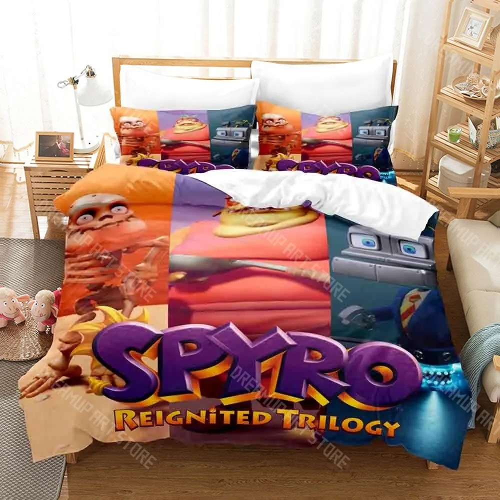 3D Printed Spyro Reignited Trilogy Spyro Dragon Bedding Set for Boys Girls Duvet Cover Twin Queen King Full Single Double Sizes