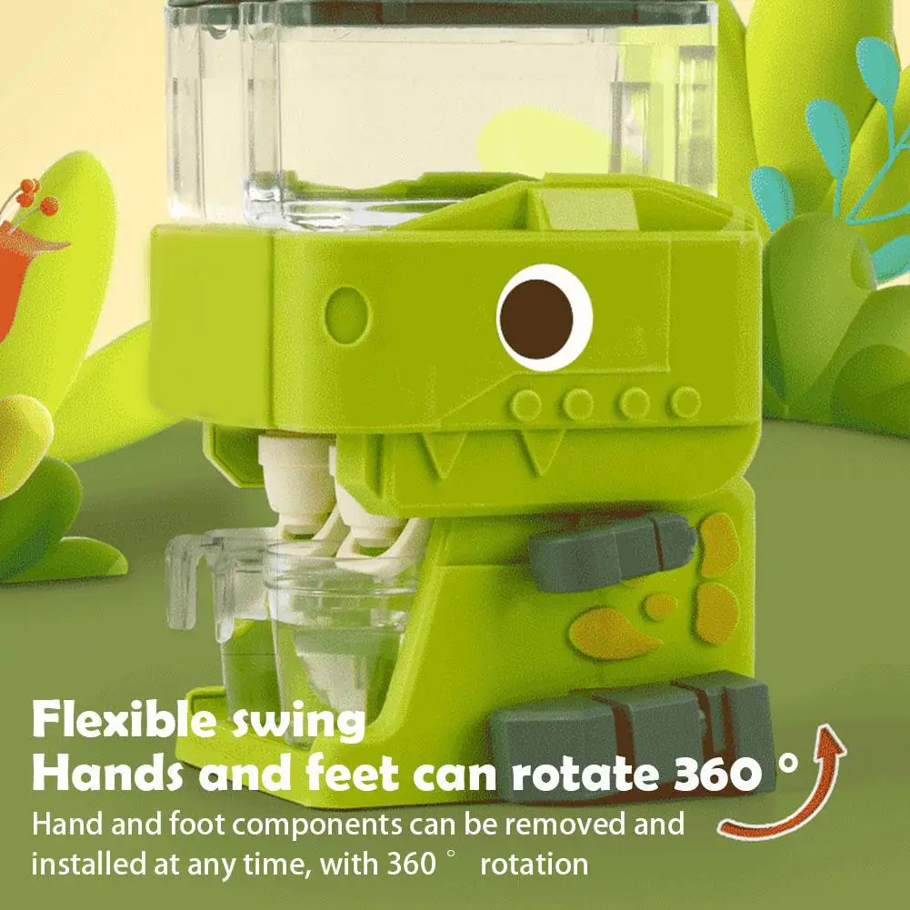 Children Dinosaur Dual Water Dispenser Pretend Play Toys Mini Simulation Kitchen Set Juice Drinking Cooler Lifelike Toy For Kids