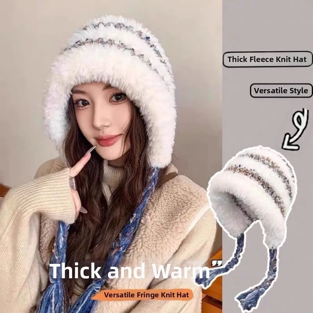 หมวกป้องกันหูสไตล์เกาหลีอเนกประสงค์ หมวกกันลม หมวกผ้ากำมะหยี่นุ่ม หมวกบีนนี่นุ่มสบายระบายอากาศได้ดี หมวกบีนนี่สำหรับกิจกรรมกลางแจ้ง