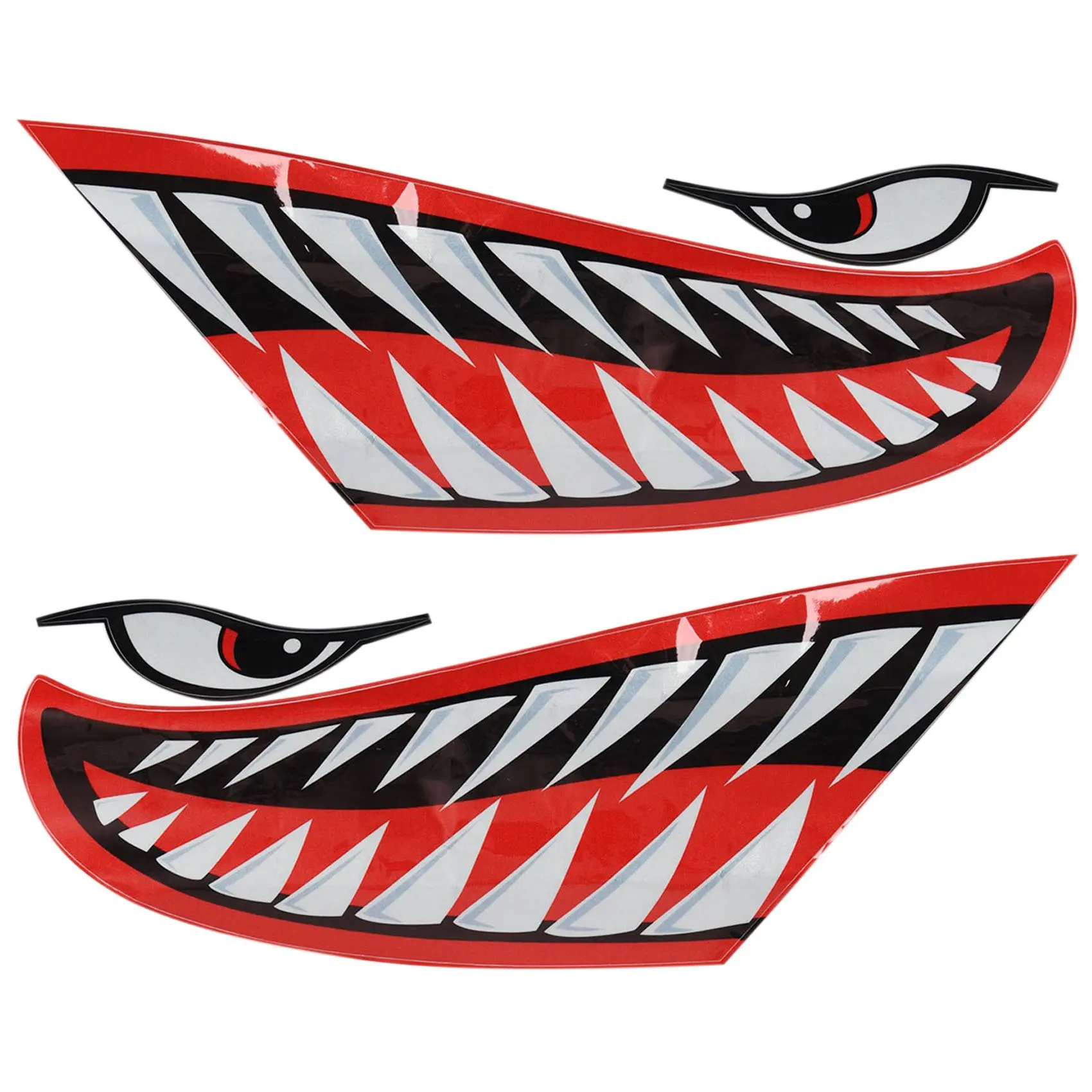 

2pcs Waterproof Kayak Sticker Diy Shark Teeth Mouth Stickers Boat Car