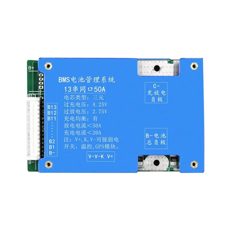 A40I 13S 48V 50A Protection Board Ternary Lithium Battery Protection Board with Balance for E-Bike Electric Motorcycle
