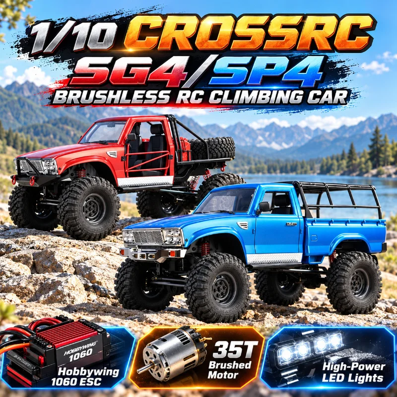 Hot 1/10 CROSSRC SG4/SP4 Brushed Remote Control Hard Shell Climbing Off-Road Vehicle Car Electric RC Simulation Model With Light