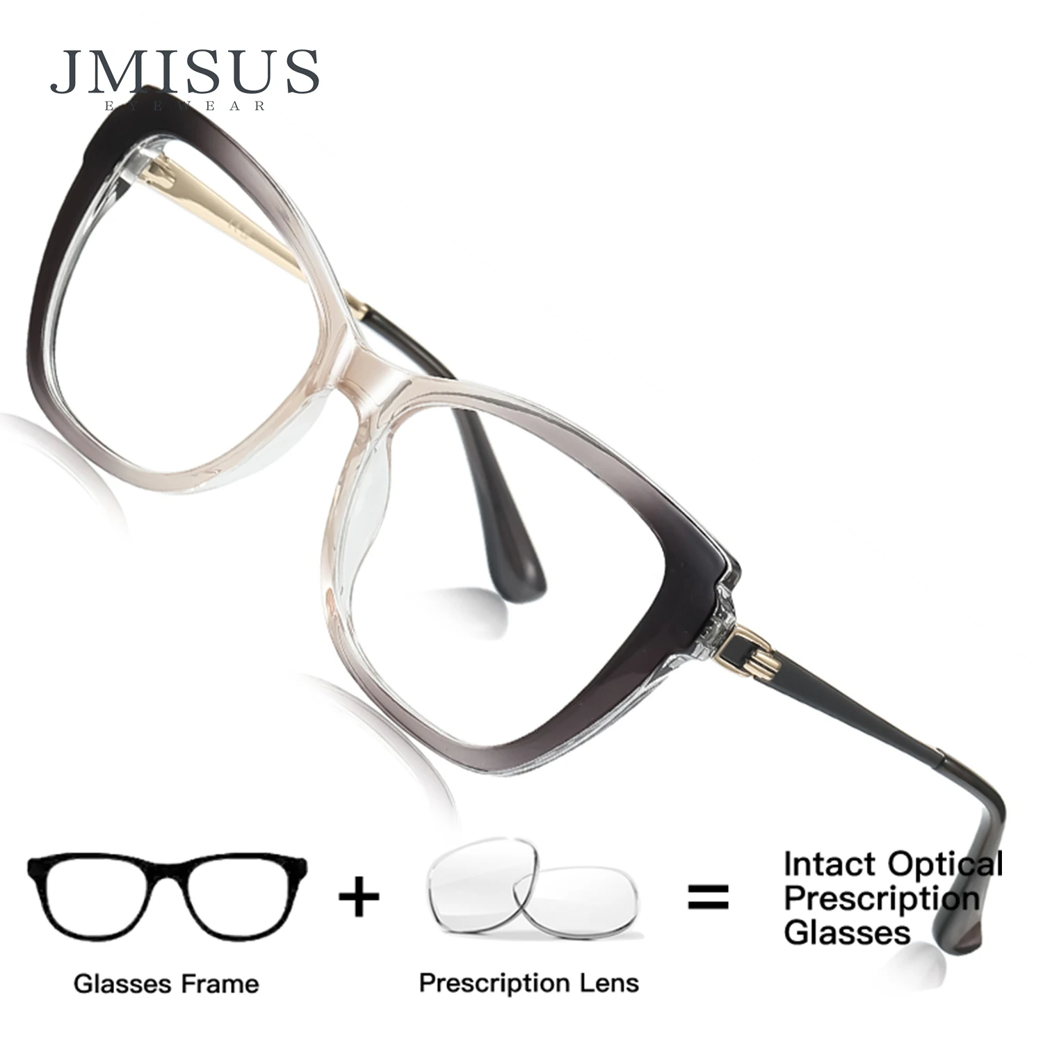 

JMISUS Fashion Butterfly Prescription Glasses TR Square Blue Light Blocking Photochromic Myopia Optical Eyewear for Women