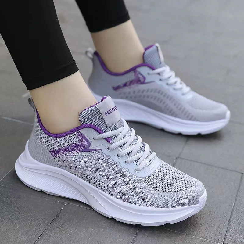 

Women's Spring Trendy Sports Shoes Breathable Fei-Woven Mesh Casual Walking Outdoor Shoes Versatile Comfortable Shoes