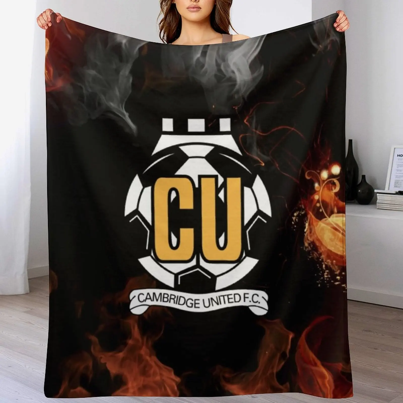 

cambridge united fc Throw Blanket Beach Hair Blankets