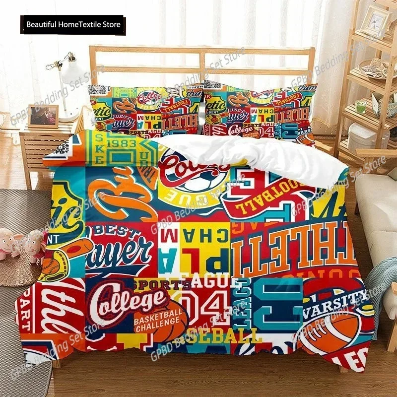 

Luxury New 3D Print Hippie Graffiti Duvet Cover Set King Queen Size For Kids Boys Youth Cover Modern Street Art Bedspread Cover