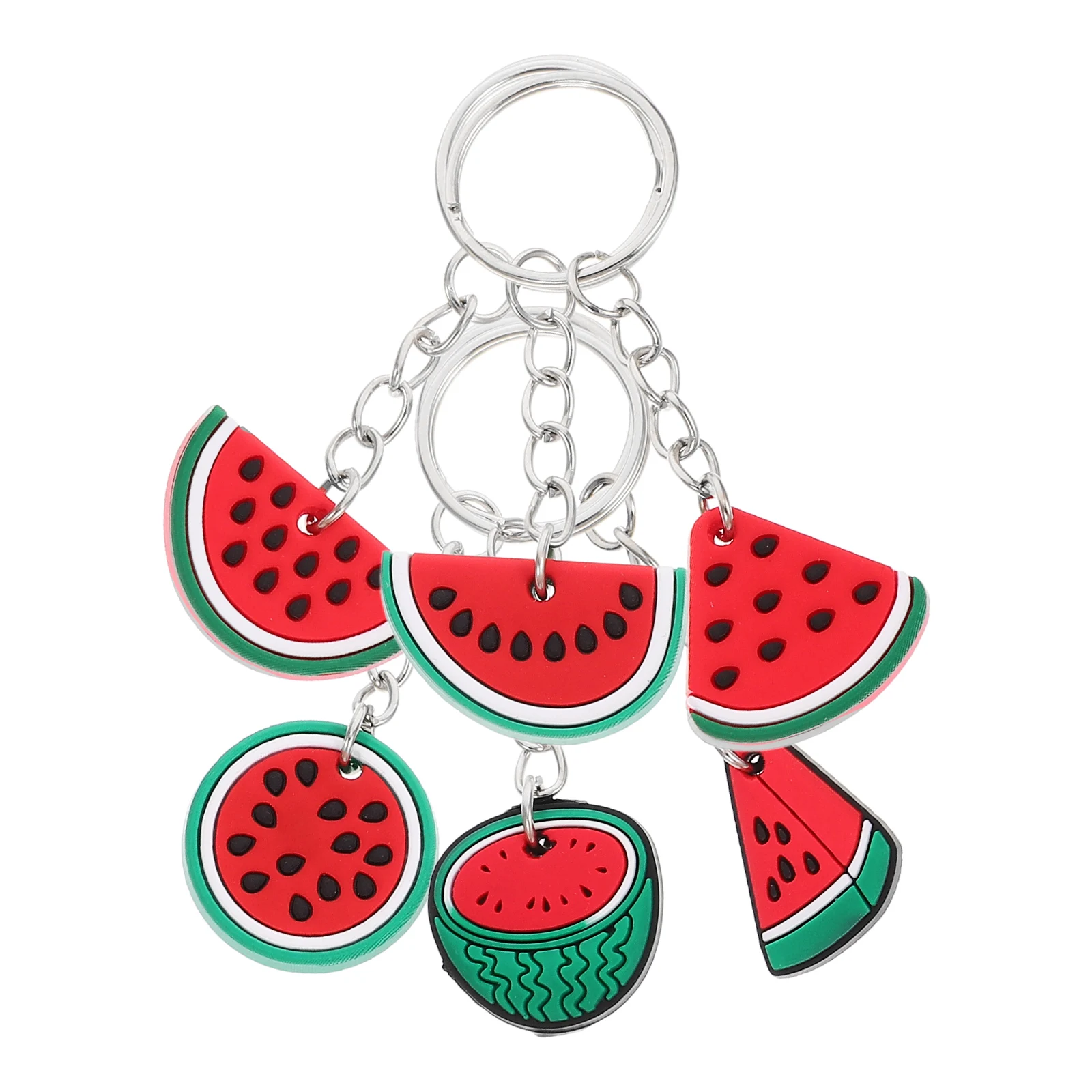 

6pcs PVC Watermelon Keychain Keychains Decorative Hanging Charms Cute Fruit Pendant Gifts Birthday Party Supplies Carnival