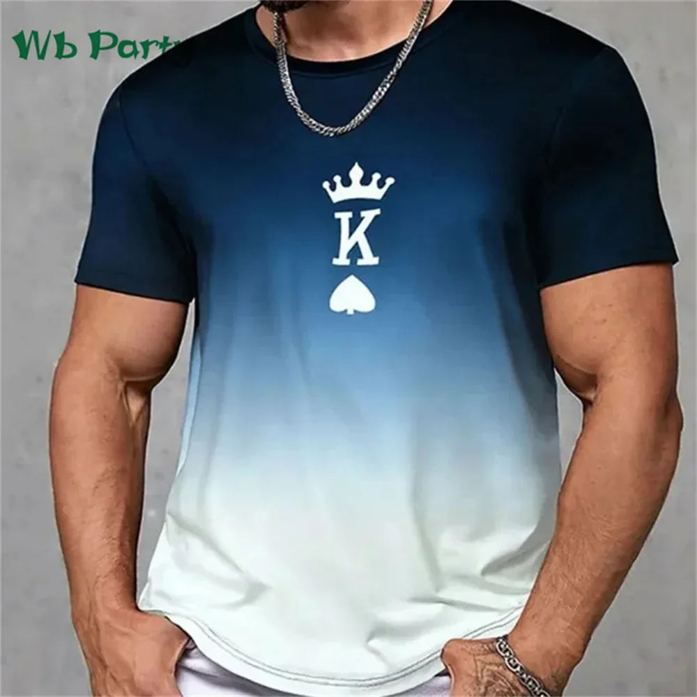 Gradient Print Clothes 3D Print Men's Summer Clothes T-Shirts Oversize Short Sleeve Tee Men Short Sleeve Tee Gym Clothing Men